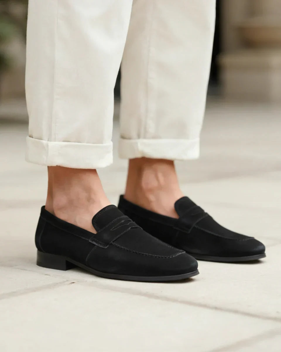 Old Money Wildleder Penny Loafers – Klassische Eleganz